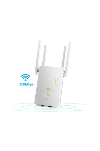 Lemestar Beyaz Ac1200m 2.4/5.8ghz Wifi Sinyal Güçlendirici - Tepe Kazançlı 4 Antenli, Router/ap Çift Fonksiyonlu, Avrupa Standartı
