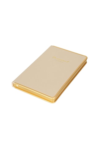 Victoria S Journals Monaco Vegan Deri Sert Kapak 13x21 Çizgili Defter Krem 123-0234