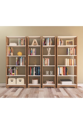 Nur Mobilya 4'lü Kitaplık Seti Arkalıksız Modeldir