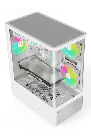 Gametech Intense Beyaz 600w Tuş Kontrol Rgb 5x120mm Fanlı Kasa