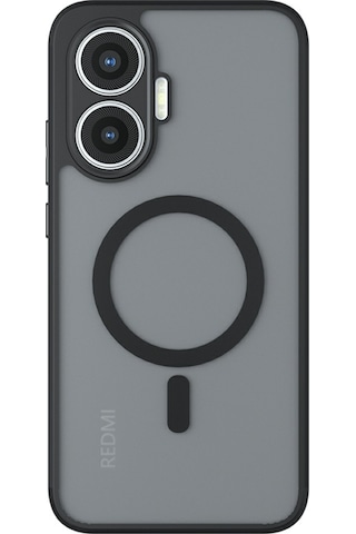 Xiaomi Poco F7 5g Tpu + Pc Skin Dokunmatik Telefon Kılıfı İçin Mat Kılıf Magsafe İle Uyumlu Şeffaf Siyah