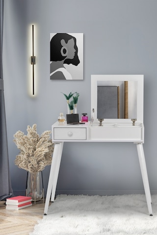 Tual Beyaz /makyaj Masası / Makyaj Organizeri / Aynalı Makyaj Masası