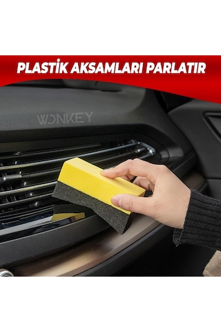 Wonkey - Oto Lastik Parlatıcı Sünger 2'li Paket, U Şeklinde Eğimli Araba Lastiği Parlatıcı Sünger, Araç Lastik