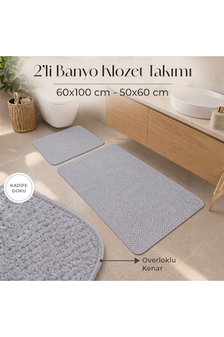 2'li Banyo Klozet Takımı Gri
