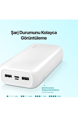Recharger Ultra Akım Korumalı 30.000 Mah Powerbank Renkli