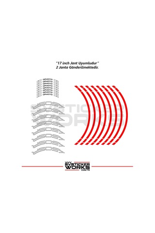 Cfmoto 450sr Sticker Jant İç Yazı Ve Dış Şerit 24'lü Set Sticker Etiket
