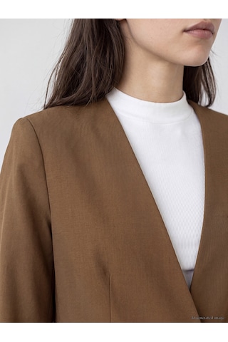 Lcw Modest Bej Kruvaze Yaka Kadın Blazer Ceket