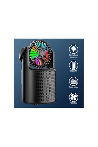 Vantilatörlü Hoparlör Rgb Led Işıklı Fonksiyonel Speaker Kamp Karavan