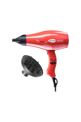 Ventoso V5 SILEX5000 Profesyonel Kuaför Fön Makinesi + Difüzör Kırmızı