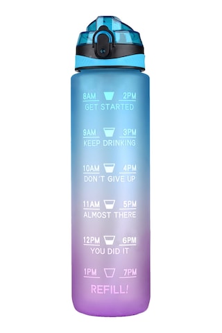 Skycity 1000ml Tritan Materyal Spor Su Böceği, Zıplayan Kapak Ve Emme Ağızlı, Günlük Sulama İçin Taşınabilir, Mavi-mor Renkli MAvi