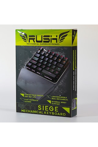 Rush SIEGE RK77 Blue Switch PUBG Oyuncu Gaming Mekanik Klavye Keypad