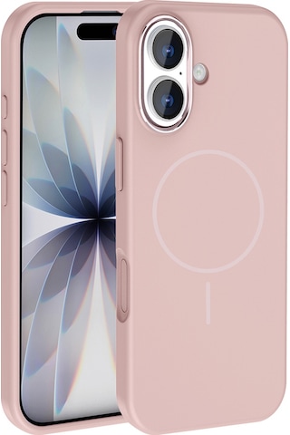 Apple Uyumlu iPhone 17 Kılıf M-safe Şarj Özellikli Metal Kamera Çerçeveli Zore Edi Silikon Kapak - Rose Gold Altın