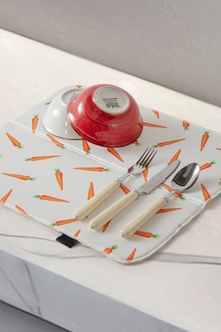 Bulaşık Kurutma Örtüsü, Bulaşıklık, Tezgah Üstü Bulaşık Matı, Süper Emici Mutfak Matı, Havuç Desenli Çok Renkli