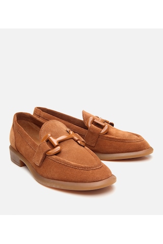 Hotiç Kadın Süet Deri Taba Esnek Tabanlı Günlük Loafer 01ayh306180a370 Taba