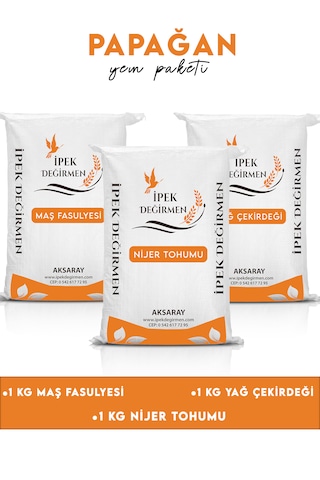 İpek Değirmen 3 Kg Premium Papağan Yemi Tozsuz