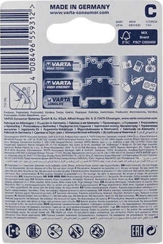 Varta 4914 Longlife Power Alkalin Orta Boy C Pil 2'li