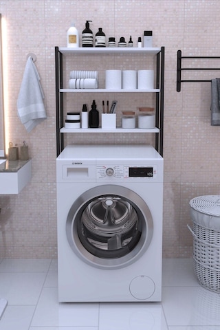 Nova Çamaşır Makinesi Üstü Düzenleyici Raf Banyo Dolabı Rafı Makina Üstü Dolap Raf Beyaz