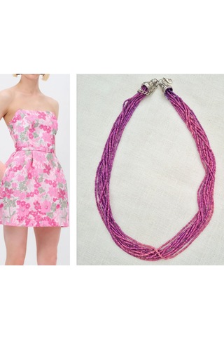 Mor Degradeli Boncuk Kolye