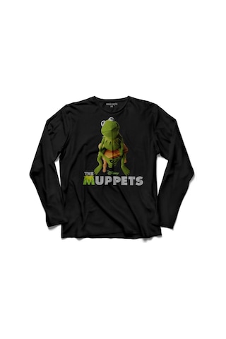 The Muppets Kaplumbağa Kermit Uzun Kollu Tişört Baskılı Çocuk T-shirt 001