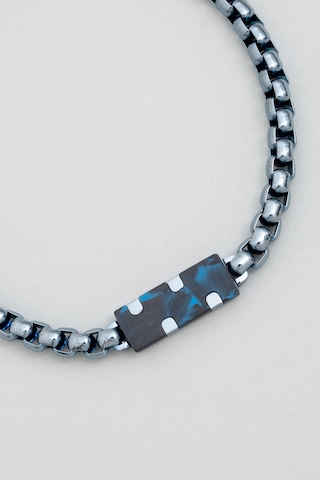 So Chic Karbon Fiber Detatylı 21 Cm Çelik Erkek Bileklik Gümüş
