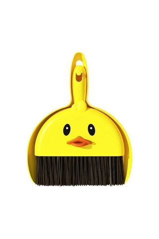 Fosenze Küçük Sarı Ördek Desenli Süpürge Ve Kömürlük Seti, Ev Temizliği İçin Eğlenceli Ve Dayanıklı, Çocuk Dostu, Ev Dekorasyonuna Renk Katıyor