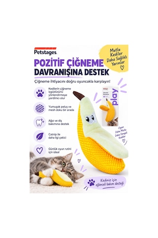 Dental Banana Kediler İçin Catnip'li Çiğneme Oyuncağı - Ağız Ve Diş Bakım Desteği