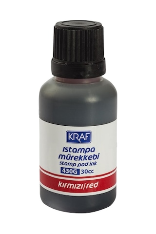 KRAF ISTAMPA MÜREKKEBİ 30CC KIRMIZI 430G (12 Adet)