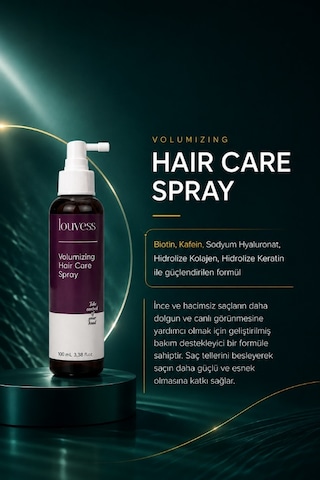 Louvess Glycerin Niacinamide Wheat Protein İçerikli Hacimlendirici Saç Bakım Spreyi 100 ML