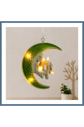 Buradabulabilirsin Ramazan Led Perde Lamba 3m Fişli, Eklemeli Yeşil Hilal Cami Yıldız Bbz