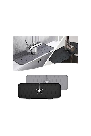 Lavabo Matı Mutfak Ve Banyo Evye Çevresi Organizeri Gri Diğer