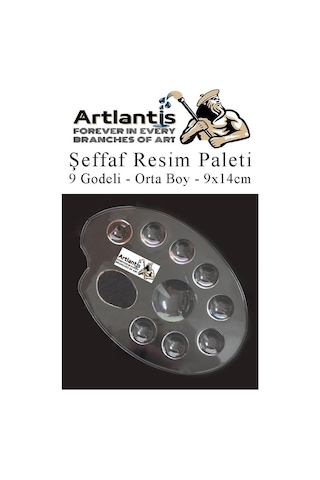 Artlantis Şeffaf Resim Paleti Plastik 1 Adet Godeli Ressam Paleti Boyama Paleti Akrilik Boya Guaj Boya Suluboya