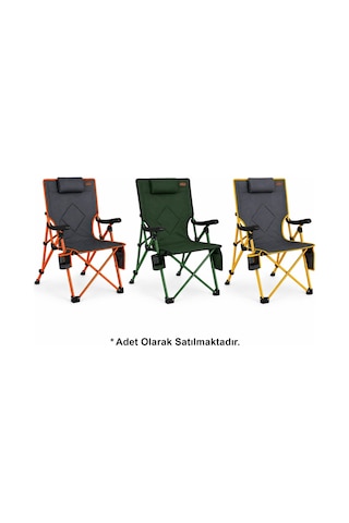 Madfox Flexlounge 3x Katlanabilir Kamp Sandalyesi Steel Moss Yeşil