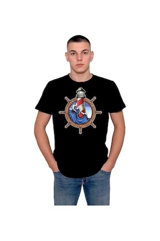 Dümen Deniz Feneri Kaptan Captain Tişört Unisex T-shirt 001