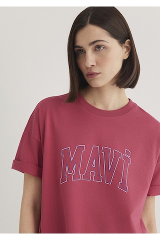 Mavi - Mavi Logo Baskılı Pembe Tişört 1611193-70931 Pembe