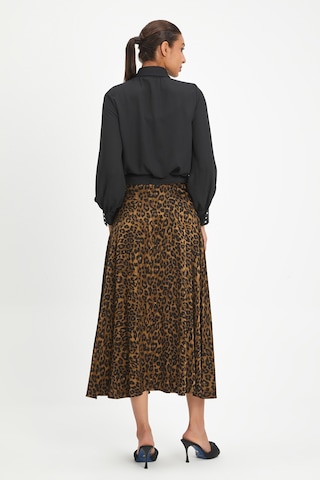 Kadın Leopar Desenli Etek - Şık Bel Detayı Ve Modern Tasarım - Günlük Ve Özel Kullanımlar İçin Haki