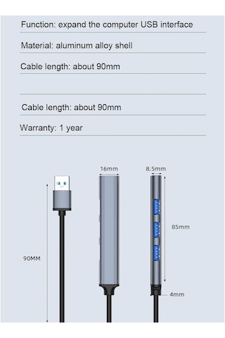Nr1 Usb 4 Port Usb 2.0 Hub Çoğaltıcı Alüminyum Kasa