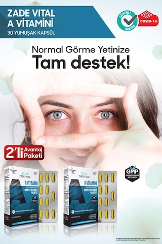 Zade Vital A Vitamini 30 Yumuşak Kapsül Blister 2 Adet (2'li Avantaj Paketi)