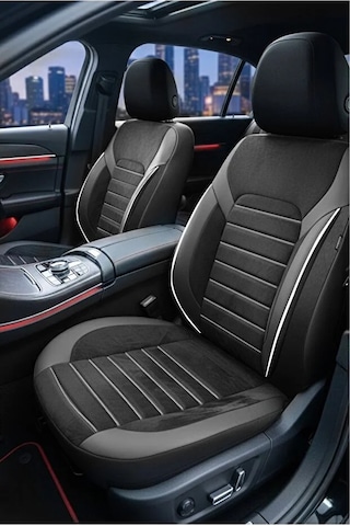 Volkswagen Caddy Kombi 1.6 Tdi 102 Pantherline 2015 Uyumlu Kumaş Alcantara Oto Koltuk Kılıfı Beyaz