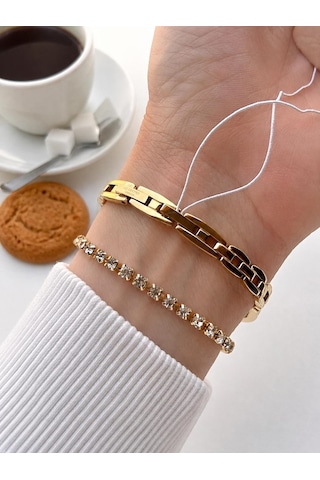 Lee Cooper Gold Minimal İnce Bilezik Kadın Kol Saati Şık Ve Zarif 2 Yıl Garantili+bileklik C8350.120 Sarı