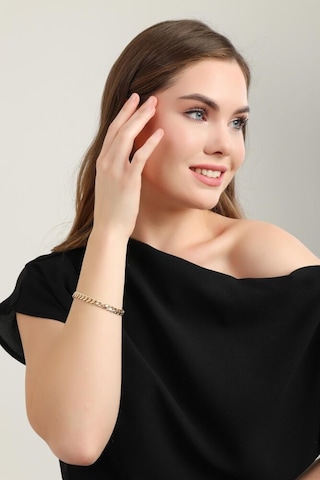 Altın Gurmet Bileklik İtaly Kilit 19 Cm En 6 Mm T14461 Renkli