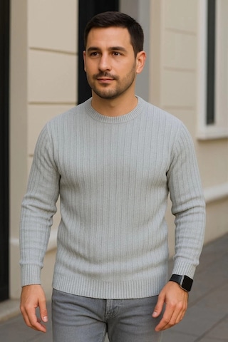 Efnaz Style Erkek Fitilli Triko Kazak 2 Li Set Siyah - Gri, Kalın Dokuma Pamuklu Regular Fit Bisiklet Yaka Uzun Kollu Rahat Kışlık Kazak Kombini Çok Renkli