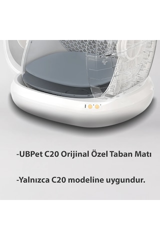 Ubpet C20 Akıllı Kedi Tuvaleti Uyumlu Silikon Taban Matı Antibakteriyel, Koku Yapmaz, Kolay Temizlik, Gri