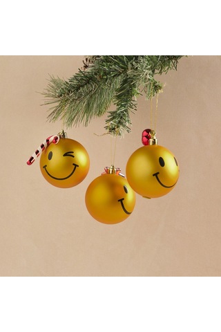 Karaca Home New Year Emoji 3'lü Ağaç Süsü Diğer