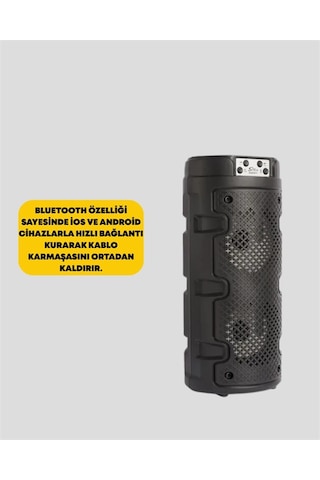 Mey İthalat Kompakt Tasarım, Yüksek Ses Performansı Çoklu Giriş Seçenekli Kablosuz Hoparlör Bluetooth, Usb, Sd Kart, Aux