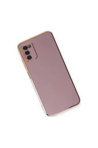 Gld-spt- Newface Samsung Uyumlu Galaxy A03s Kılıf Volet Silikon - Mor