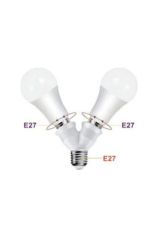 Splitter, E27 Duy Çokalayıcı İkili Ampul Duyu 1 Adet