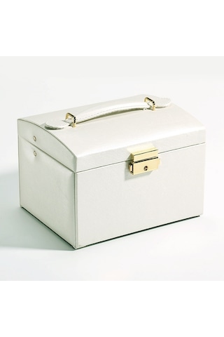 Sones Basit Taşınabilir Mücevher Kutusu Küpe Yüzük Saklama Konsolidasyon Kutusu Çekmeceli, Boyut: 17,5 X 14 X 13 Cm Beyaz