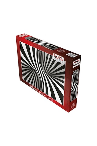 Nova Puzzle 1000 Parça Siyah Beyaz Spiral İllüzyon İmkansız Puzzle