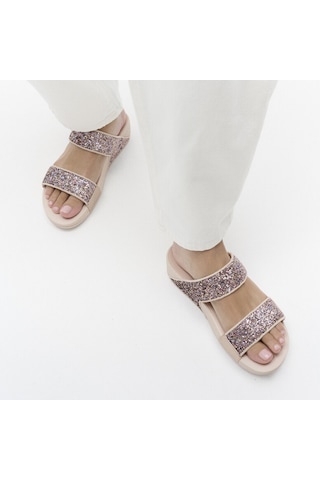 Roncato C33 Nude Rose Mix Terlik Kadın Diğer Je5-c33/c55 Fitflop Lulu Multi-tonal Glitter Slides Ten
