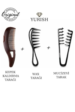 Tarak Seti Mucizevi+kepek Kaldırma+wax Tarağı Seti 0